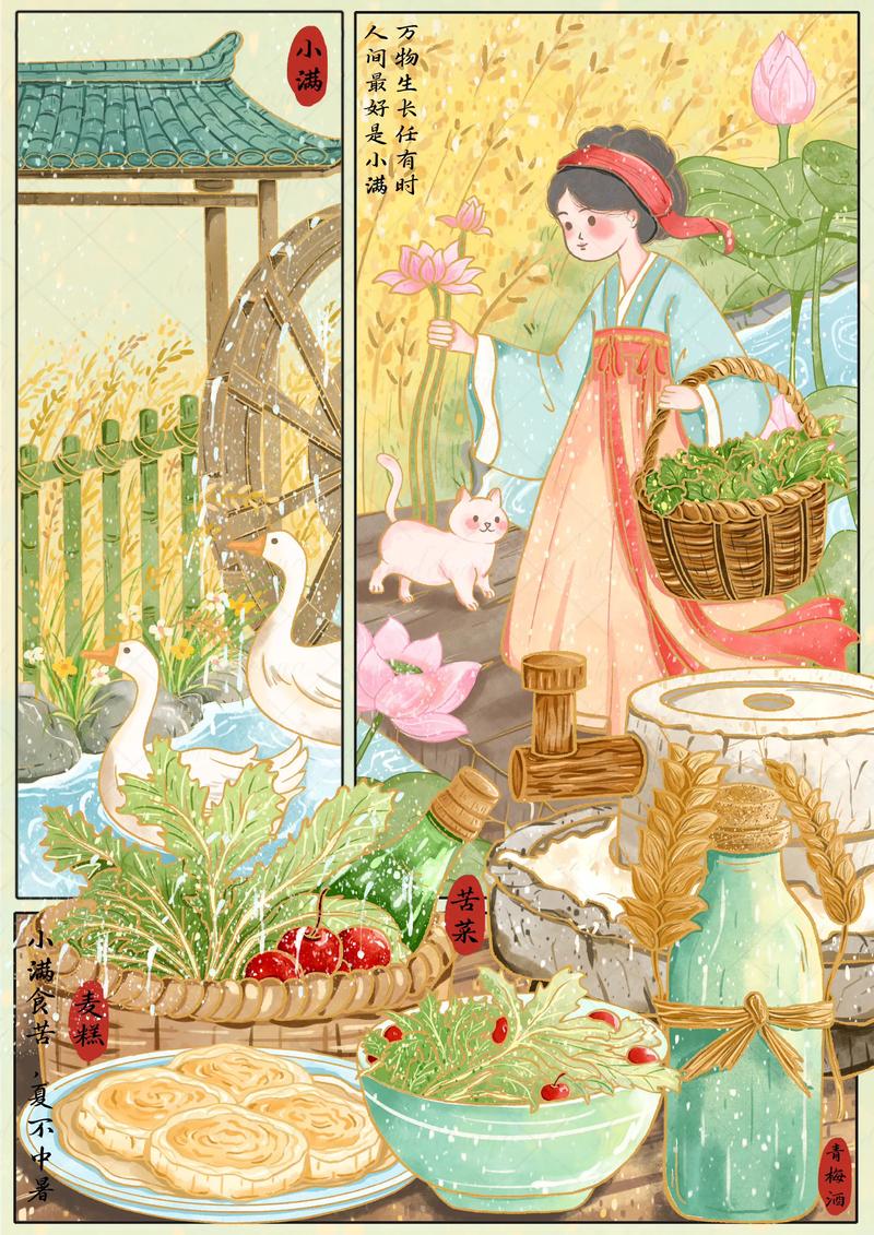 "人家最好是小满"节气分镜插画."今天你画画了吗"🚫转载/